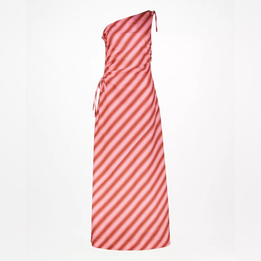 Poetry Pink and Orange One-Shoulder Dress